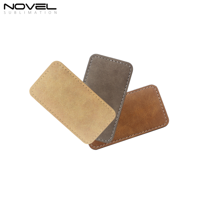 Rectangle PU Leather Badge Sublimation Color Badges