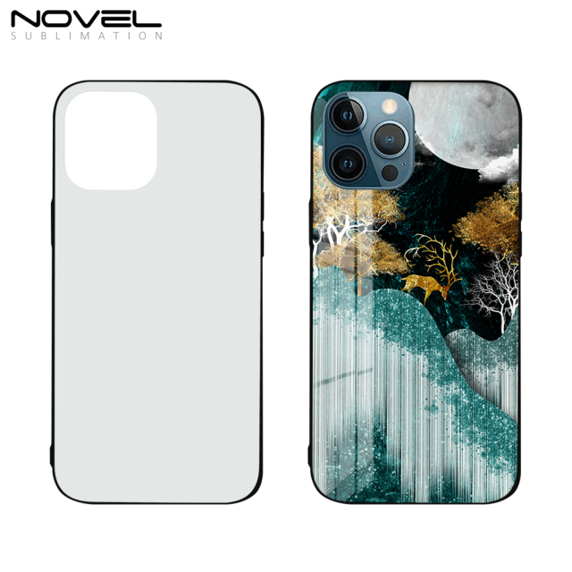 Sublimation Blank 2D Tempered Glass TPU Phone Case for iPhone 12/ 12 Pro