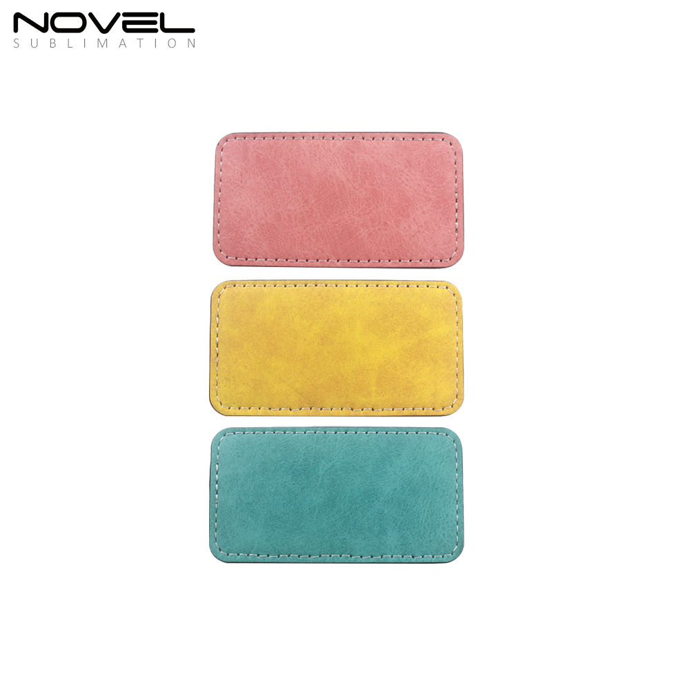Rectangle PU Leather Badge Sublimation Color Badges