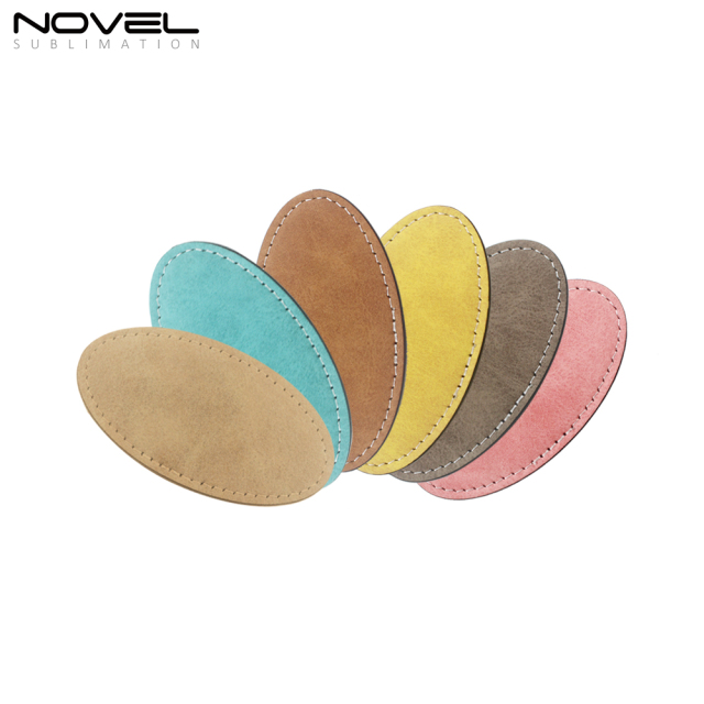 One Side Printable Colorful Badge Sublimation Oval PU Badge