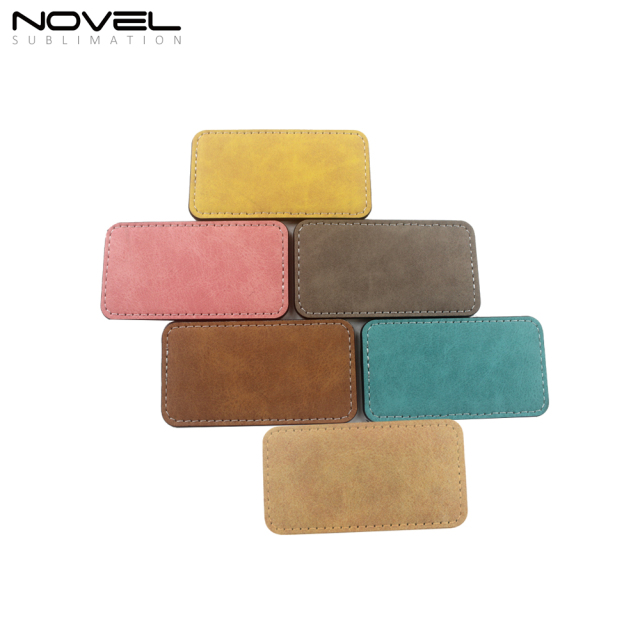 Rectangle PU Leather Badge Sublimation Color Badges