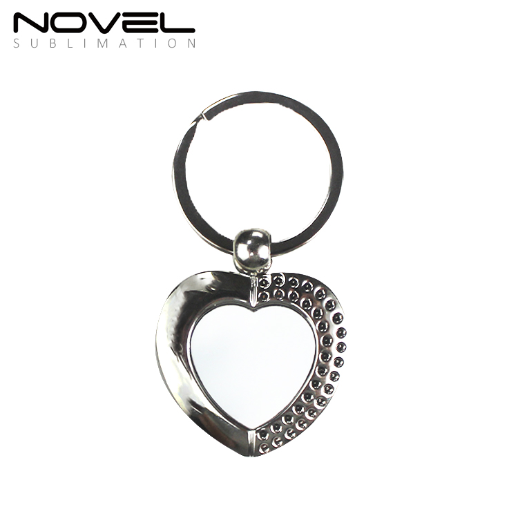 Sublimation Blank Heart Metal Keyring Customized Keychain