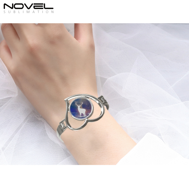 Fashionable Sublimation Bracelet,Heart with middle round printable