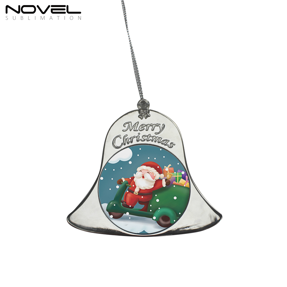 Custom Sublimation Christmas Pendant Double-sided Printing Bell Ornament