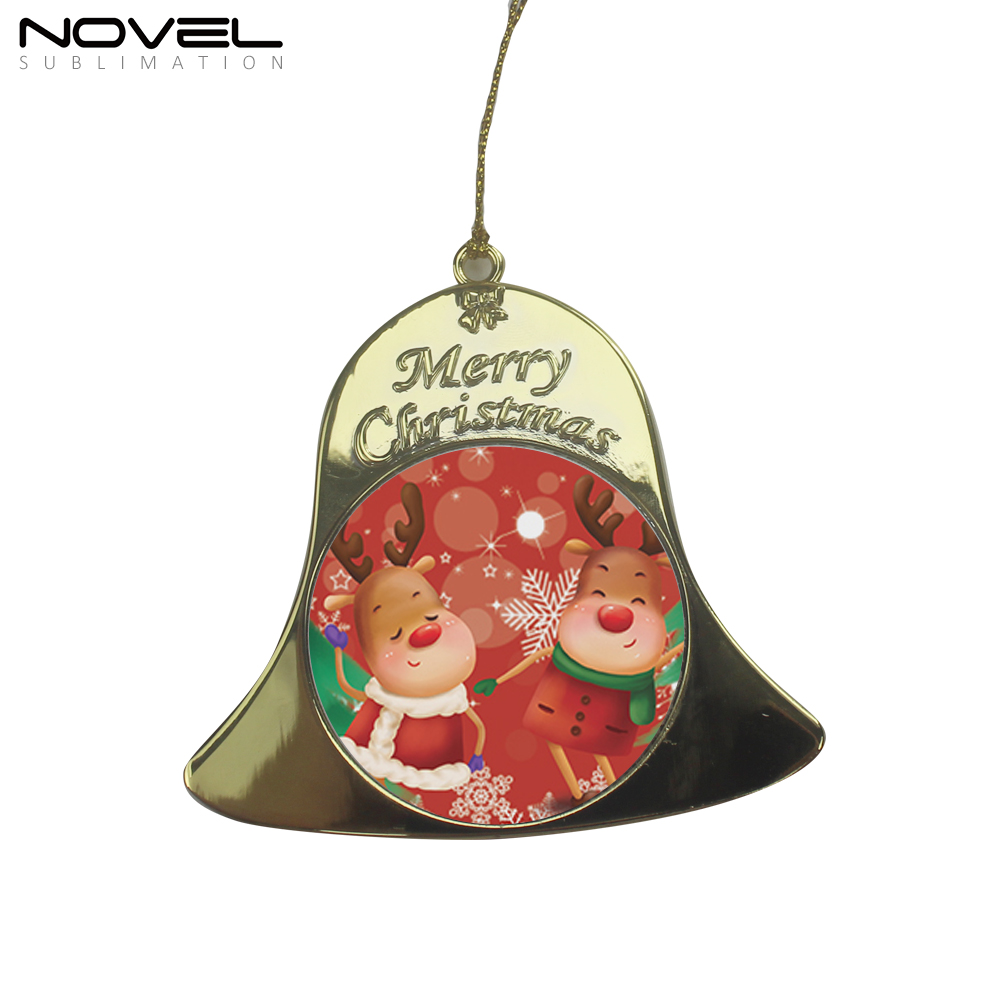 Custom Sublimation Christmas Pendant Double-sided Printing Bell Ornament