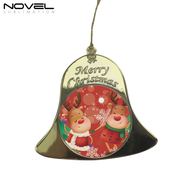 Custom Sublimation Christmas Pendant Double-sided Printing Bell Ornament