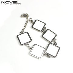 Sublimation Zinc Alloy Bracelets Custom Charm Bracelets Collection Fashion Jewelry