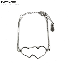 Sublimation Zinc Alloy Bracelets Custom Charm Bracelets Collection Fashion Jewelry