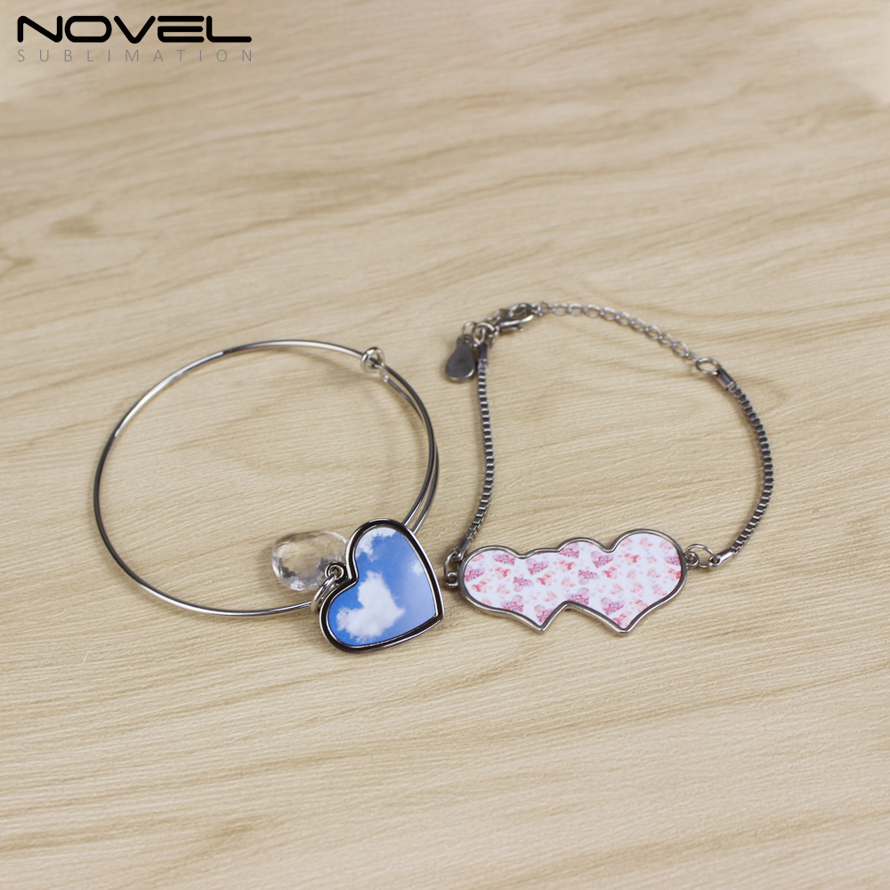 Sublimation Zinc Alloy Bracelets Custom Charm Bracelets Collection Fashion Jewelry