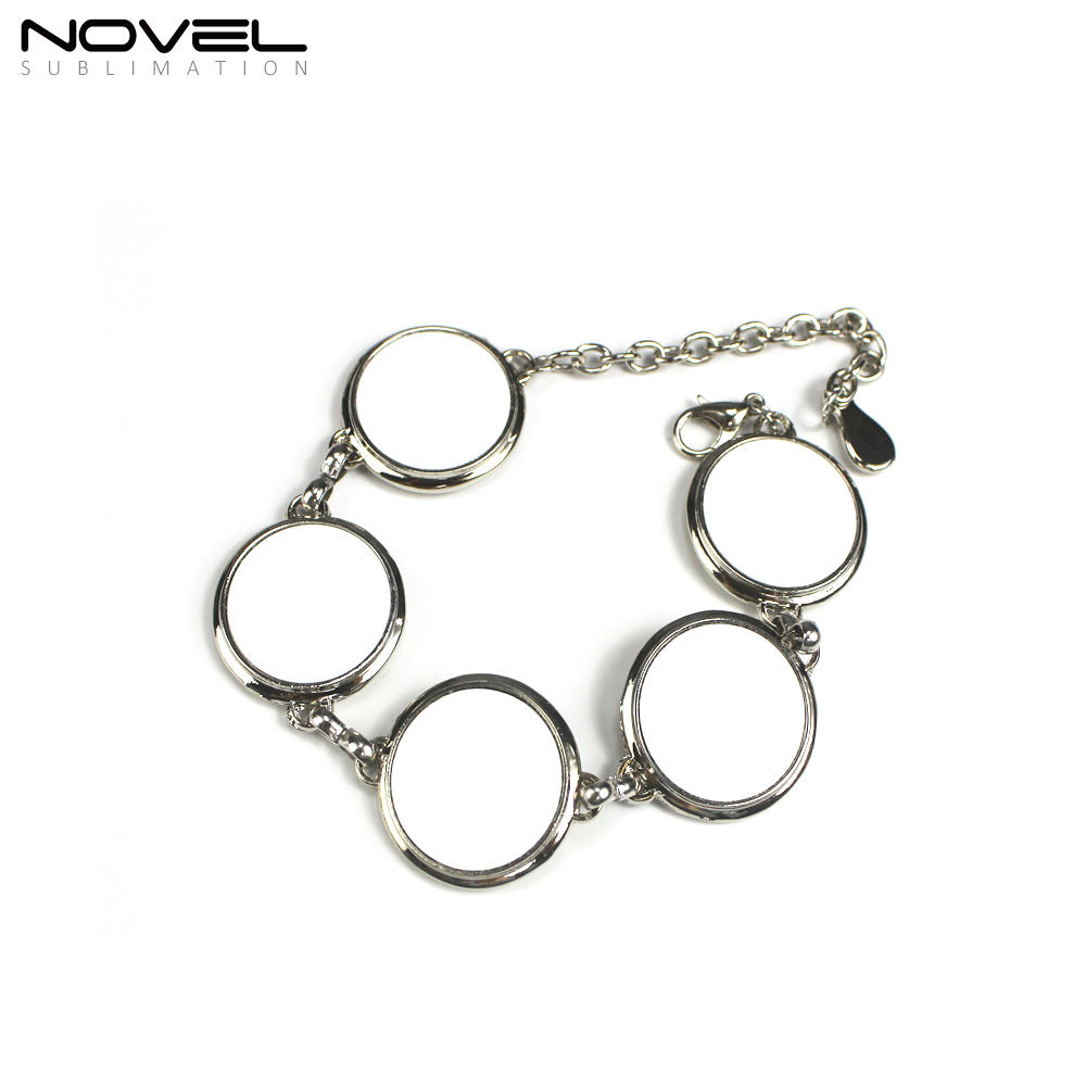Sublimation Zinc Alloy Bracelets Custom Charm Bracelets Collection Fashion Jewelry