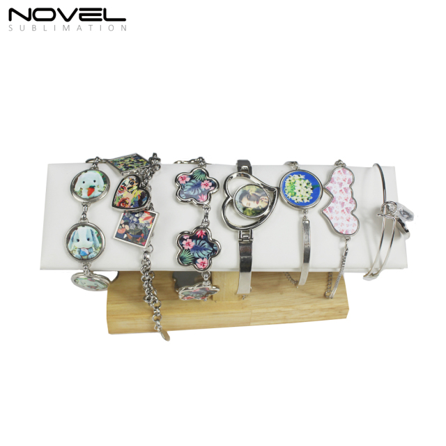 Sublimation Zinc Alloy Bracelets Custom Charm Bracelets Collection Fashion Jewelry