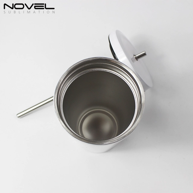 500ml Conical Straw Thermos Cup Stainless Steel Mug