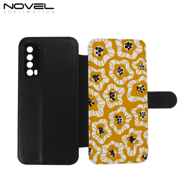 Sublimation Blank Wallet Flip Case Phone Stand For P Smart 2021 with Card Holder