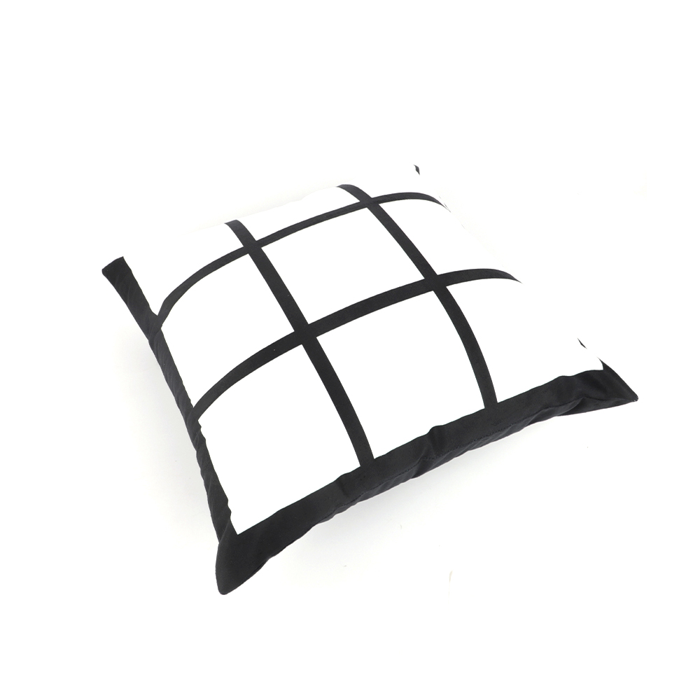 Square Grid Pillowcase Cushion Covers Sublimation Blank Grid Pattern Short Plush Pillow Cover