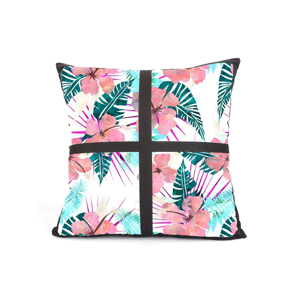 Square Grid Pillowcase Cushion Covers Sublimation Blank Grid Pattern Short Plush Pillow Cover
