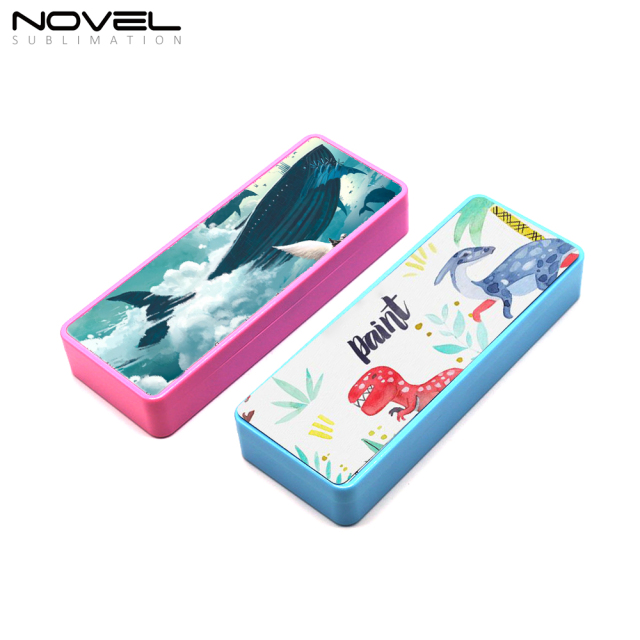 ABS Plastic Sublimation Pencil Box Pink Blue Pencil Case