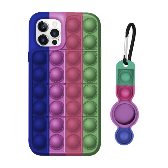 Stress Relief Push Pop Bubble Fidget Toy Phone Case Kit for iPhone Silicone Protective Case for AirTag