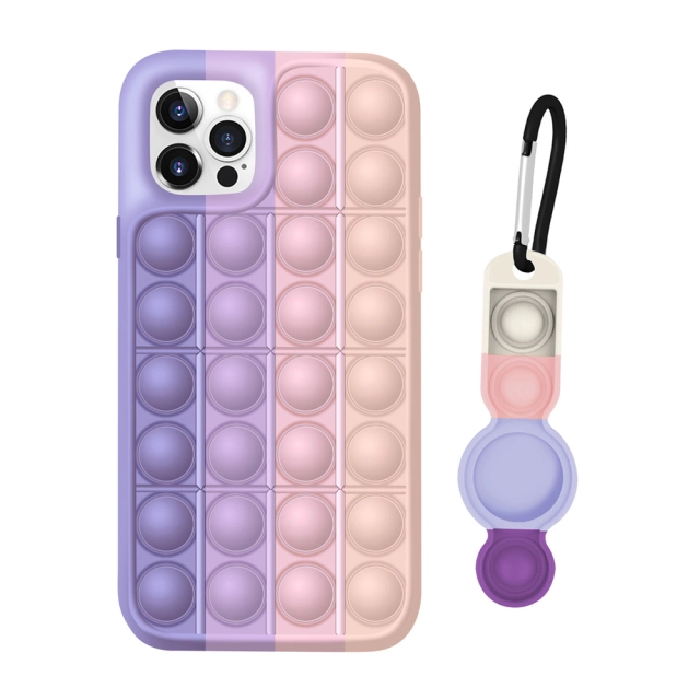 Stress Relief Push Pop Bubble Fidget Toy Phone Case Kit for iPhone Silicone Protective Case for AirTag