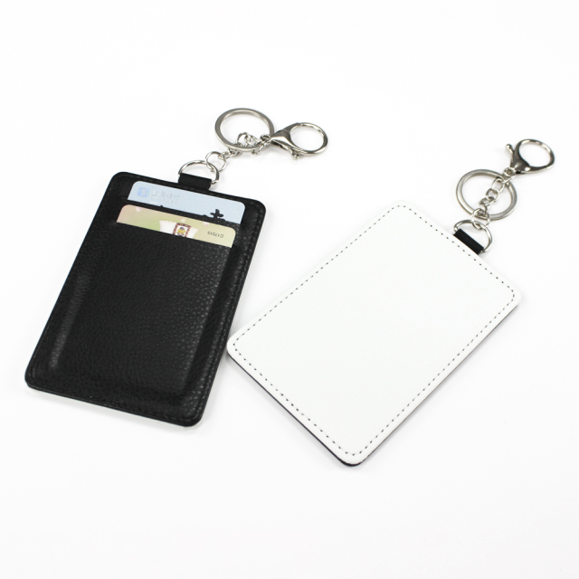 PU Leather Bus Card Holder with Keyring Travel Card Credit Sublimation Blank Case