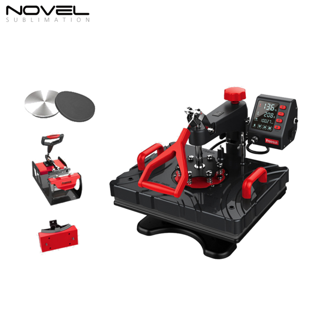 Multifunctional Swing Away 8 in 1 Combo Sublimation Heat Transfer Machine P8100 for T Shirts Cap Hat Plate Mugs