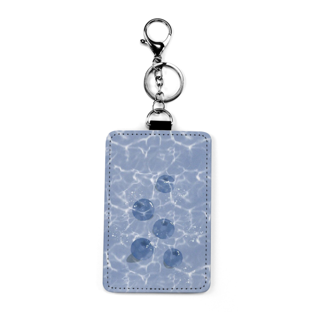 PU Leather Bus Card Holder with Keyring Travel Card Credit Sublimation Blank Case