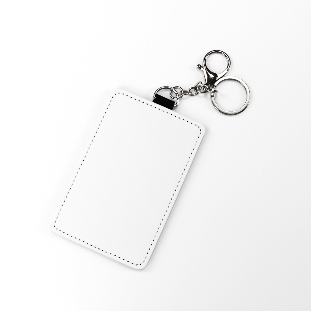 PU Leather Bus Card Holder with Keyring Travel Card Credit Sublimation Blank Case