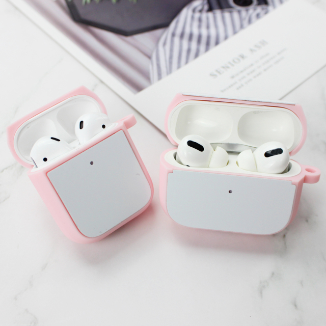 Sublimation Blank Soft Case for Airpods Pro Color Soft Earphone Case with Metal Inserts