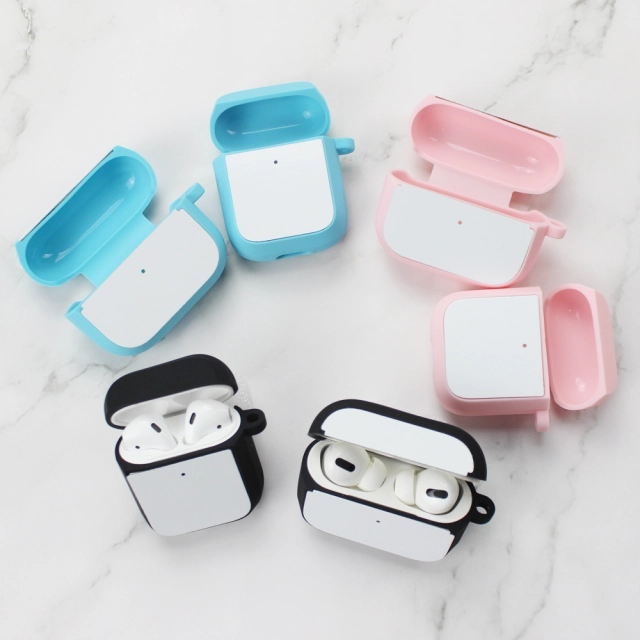 Sublimation Blank Soft Case for Airpods Pro Color Soft Earphone Case with Metal Inserts