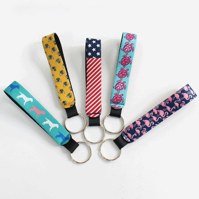 Sublimation Blank Neoprene Keychain Chapstick Holder Lipstick Keychain Holder Sanitizer Holder