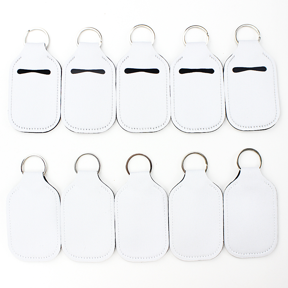 Sublimation Blank Neoprene Keychain Chapstick Holder Lipstick Keychain Holder Sanitizer Holder Customized Keyring