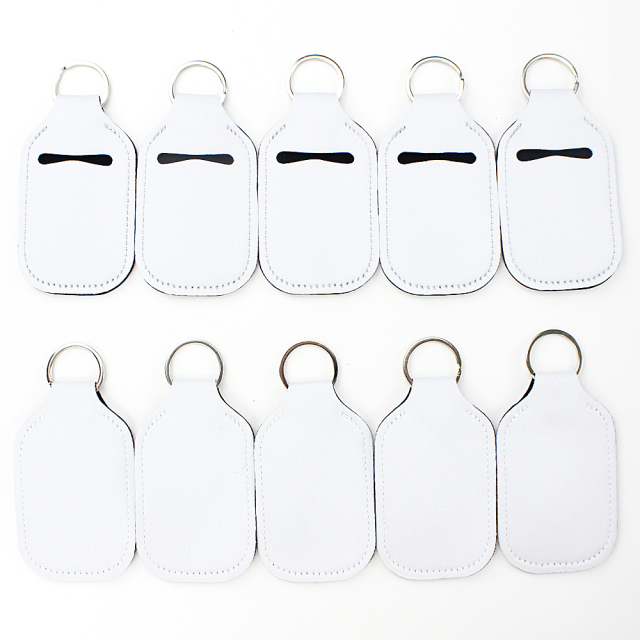 Sublimation Blank Neoprene Keychain Chapstick Holder Lipstick Keychain Holder Sanitizer Holder