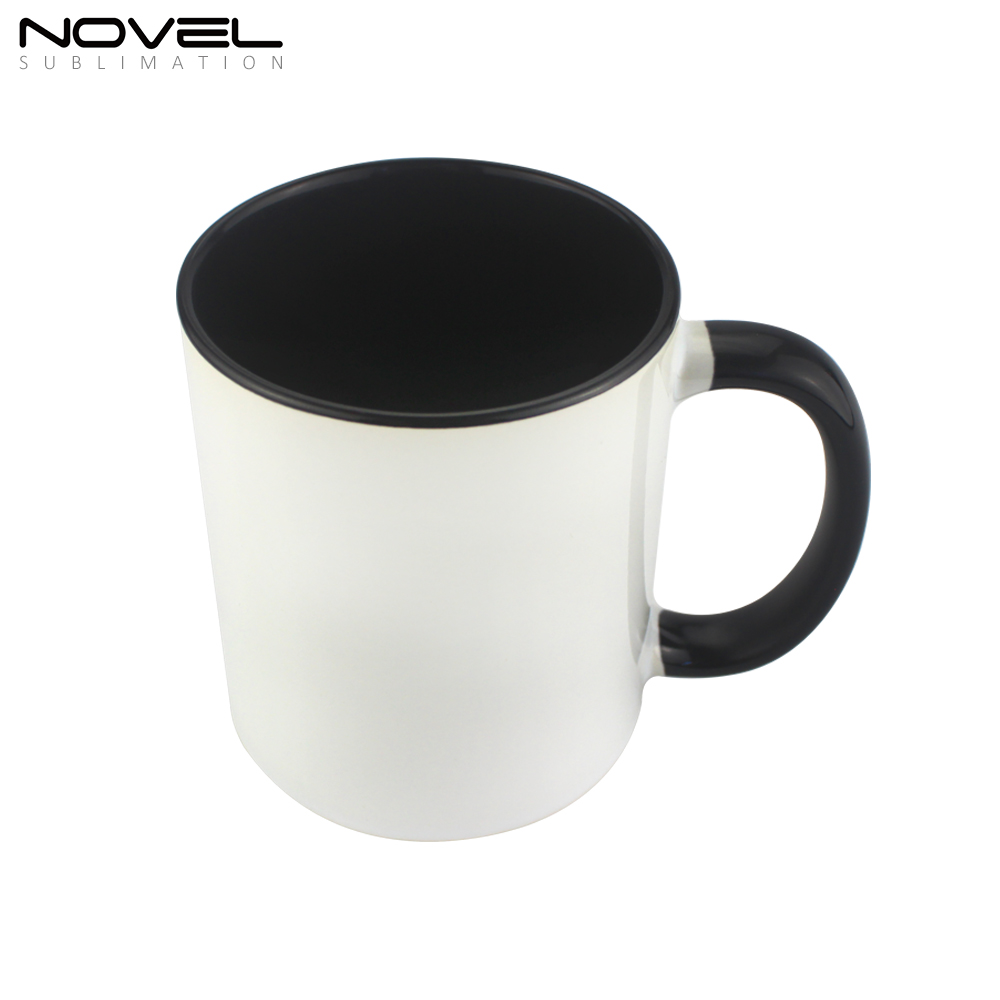 CeramicMugs Coffee Mug 11oz Mug Cup with Color Fringe Color Rim and Handle