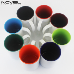 11oz Inside Color Mug Ceramic Coffee Mugs with inner Colors White Handle White Box