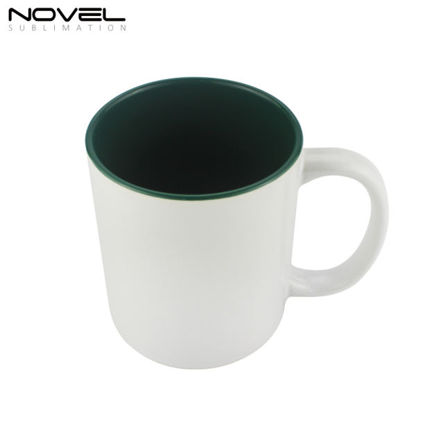 11oz Inside Color Mug Ceramic Coffee Mugs with inner Colors White Handle White Box