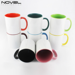 CeramicMugs Coffee Mug 11oz Mug Cup with Color Fringe Color Rim and Handle