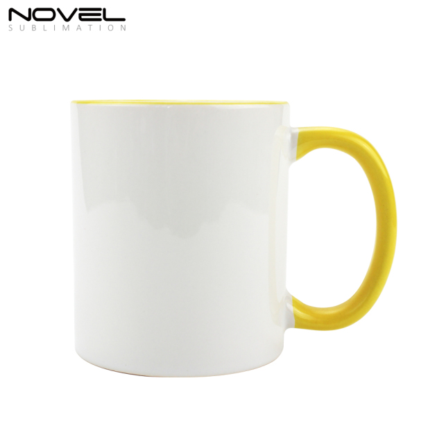 11oz Ceramic Coffee Mug Classic Mug with Color Rim and Handle