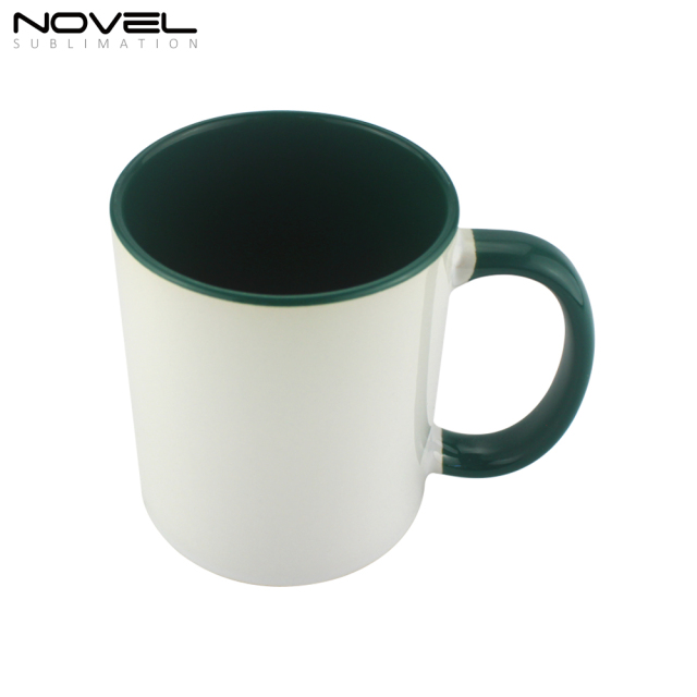 CeramicMugs Coffee Mug 11oz Mug Cup with Color Fringe Color Rim and Handle