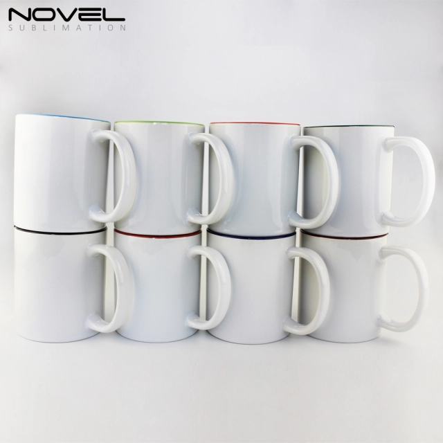 11oz Inside Color Mug Ceramic Coffee Mugs with inner Colors White Handle White Box