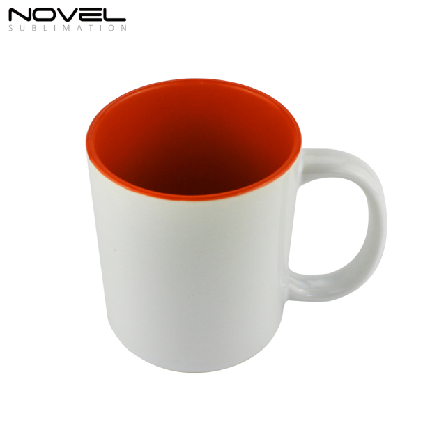 11oz Inside Color Mug Ceramic Coffee Mugs with inner Colors White Handle White Box