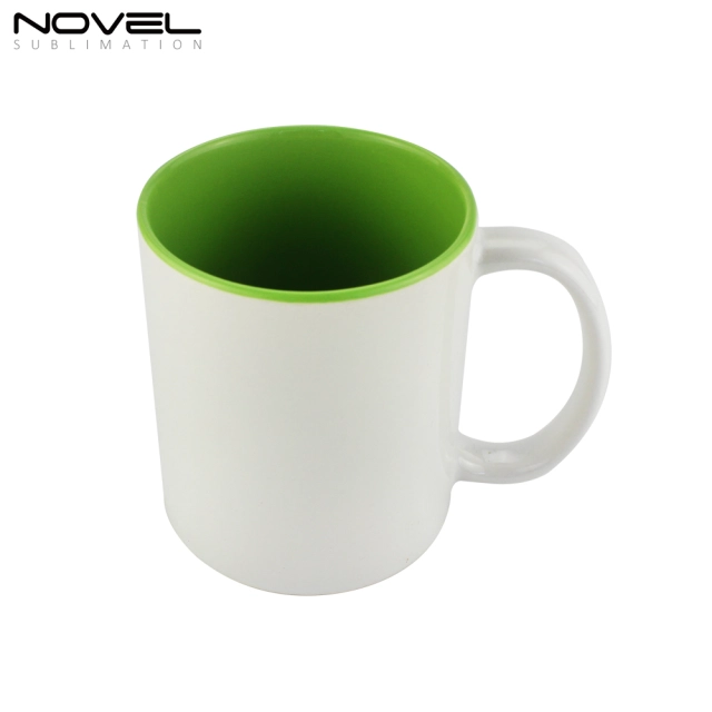 11oz Inside Color Mug Ceramic Coffee Mugs with inner Colors White Handle White Box