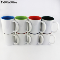 11oz Inside Color Mug Ceramic Coffee Mugs with inner Colors White Handle White Box