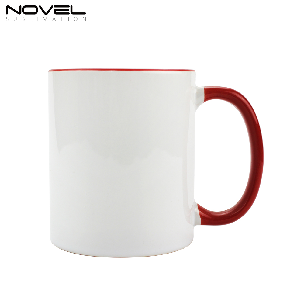11oz Ceramic Coffee Mug Classic Mug with Color Rim and Handle