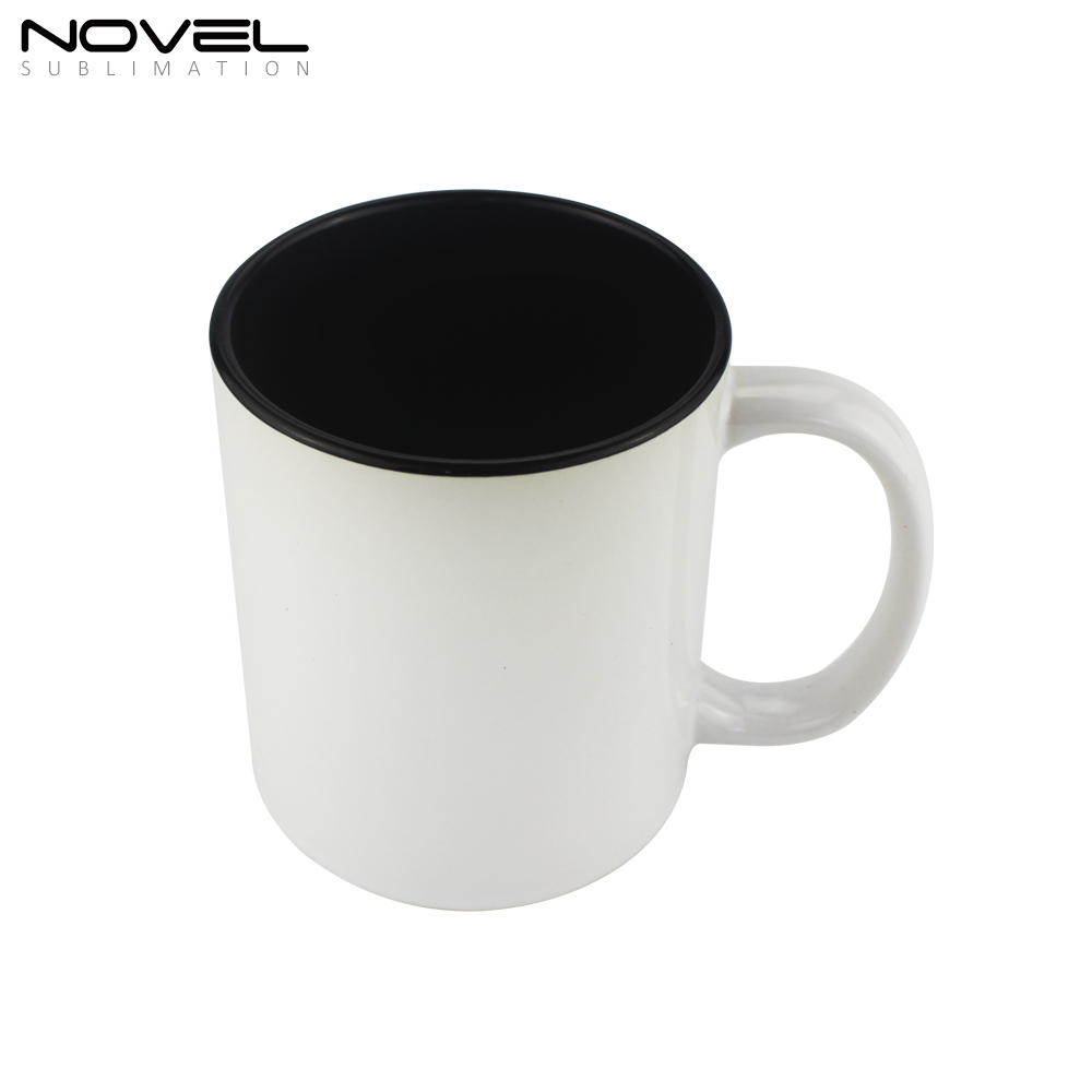11oz Inside Color Mug Ceramic Coffee Mugs with inner Colors White Handle White Box