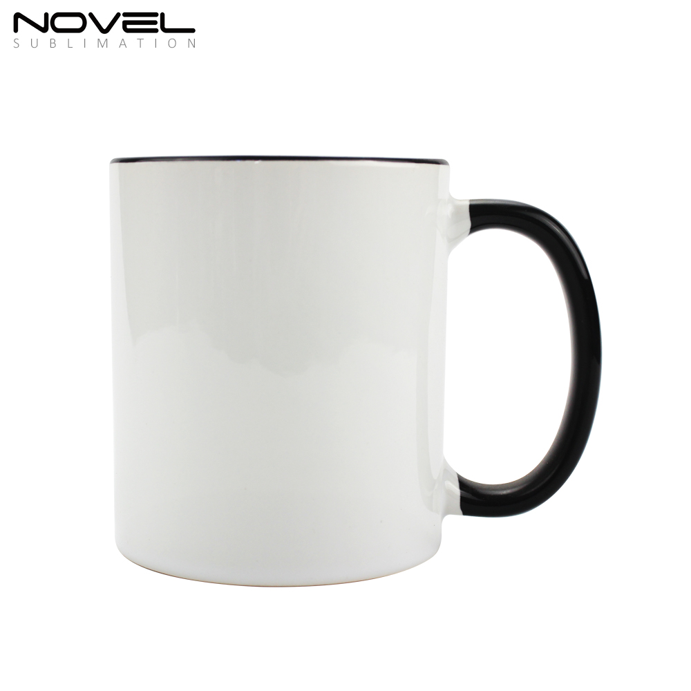 11oz Ceramic Coffee Mug Classic Mug with Color Rim and Handle