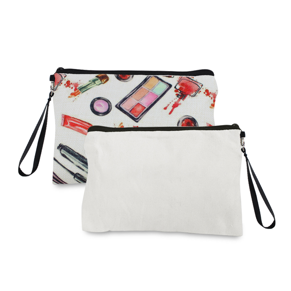 Sublimation Linen Cosmetic Makeup Bag Cosmetic Bag Blank Bags