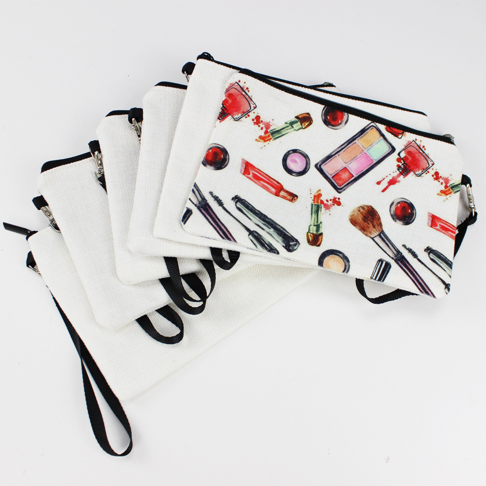 Sublimation Linen Cosmetic Makeup Bag Cosmetic Bag Blank Bags