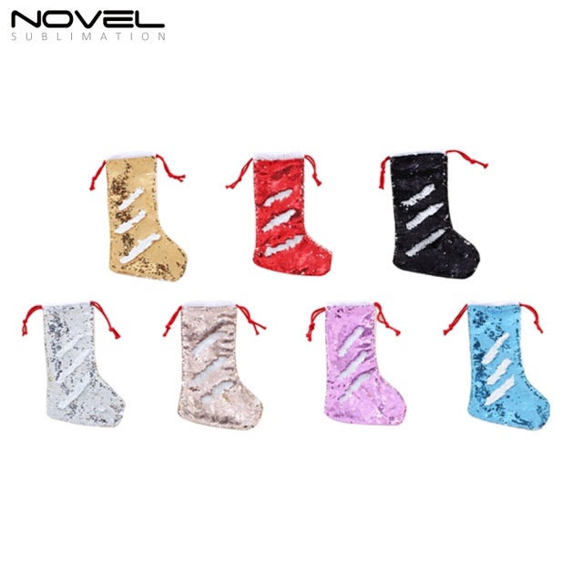 Color Sequin Sublimation Sequins Christmas Sock