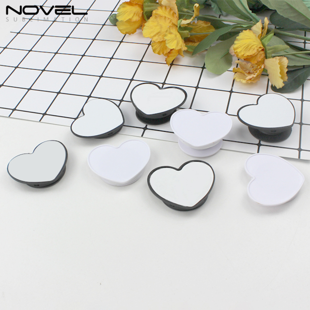 Popular Plastic Heart Round Shape Phone Stand Sublimation Mobile Phone Holder