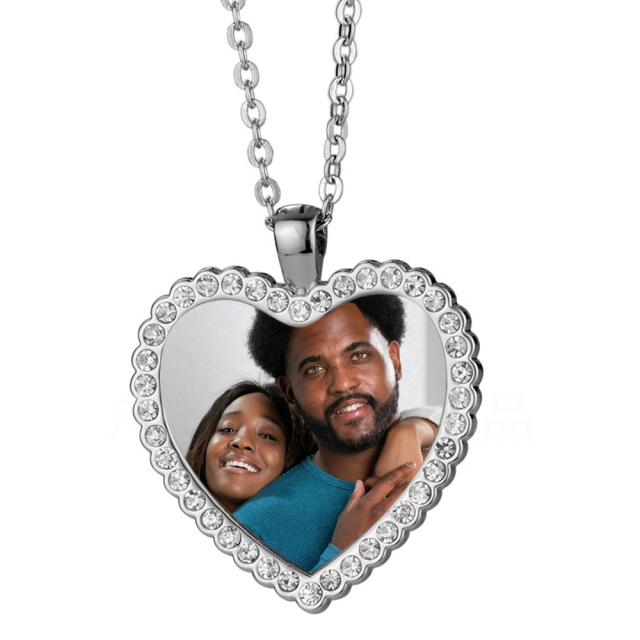 Fashion Sublimation DIY Blank Heart Shape Snake Bone Necklace Clothes Pendent