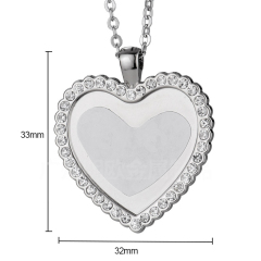 Fashion Sublimation DIY Blank Heart Shape Snake Bone Necklace Clothes Pendent